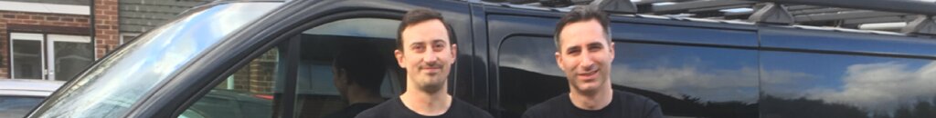 Robert Dullaway (left) and Fred Rye (right) at the Dullaway & Rye van